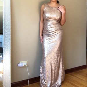 Gold sequin dress